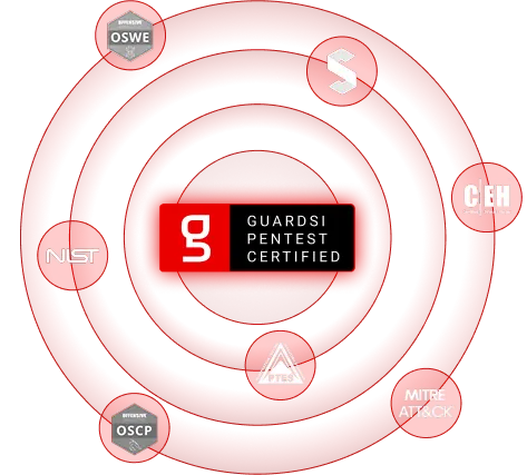Gráfico radar da metodologia Guardsi de pentest